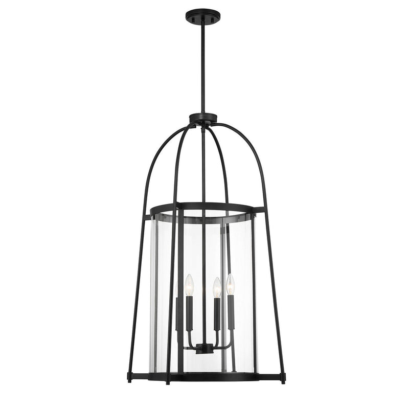 Rosedale 4-Light Lantern Pendant in Matte Black