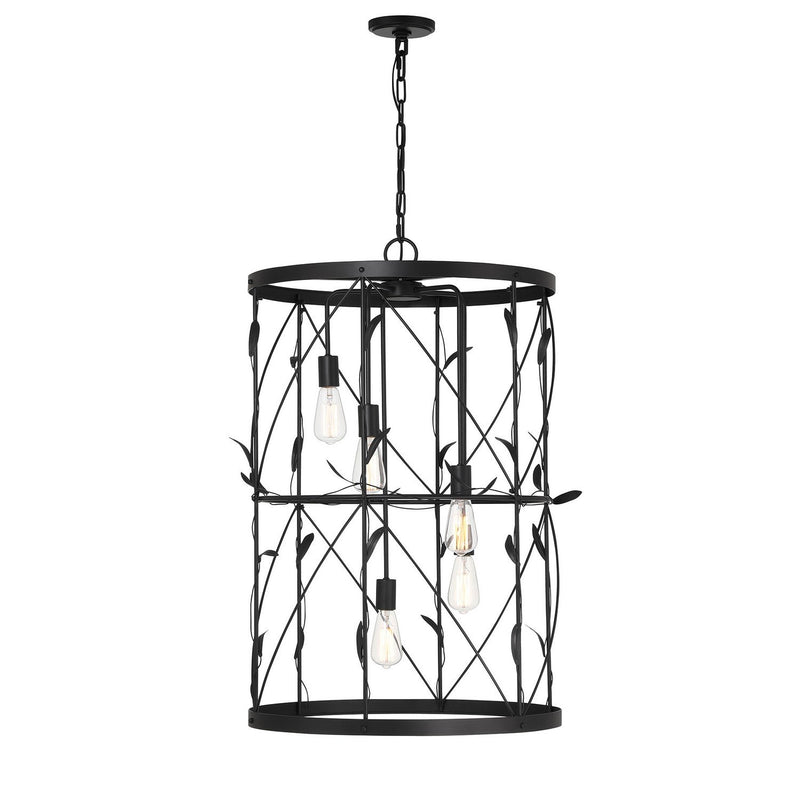 Lexington 5-Light Cage Pendant in Matte Black