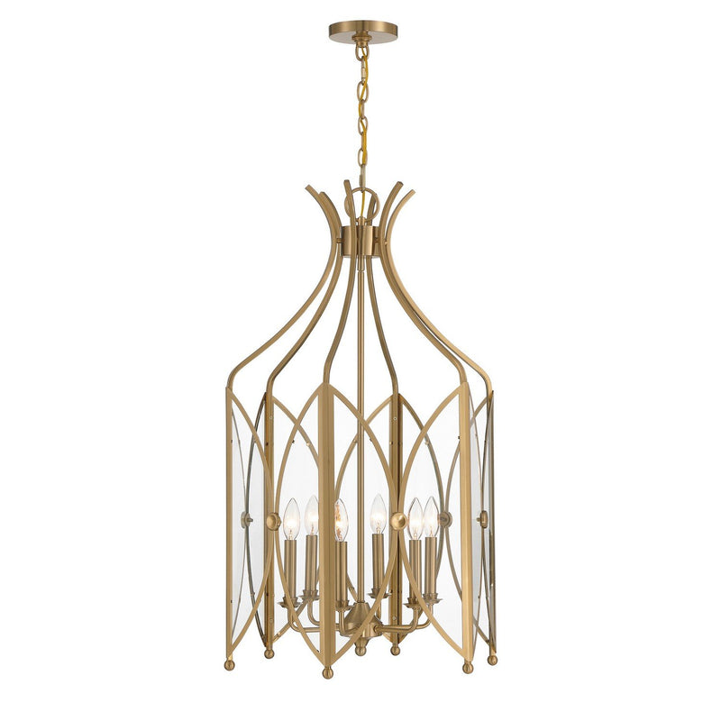 Enclave 6-Light Lantern Pendant in Noble Brass