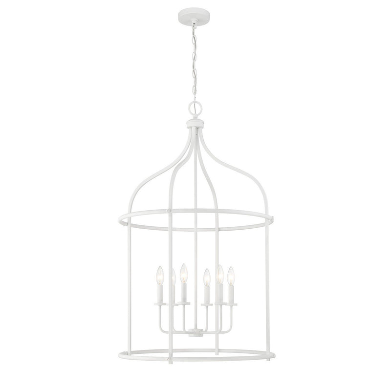 Brookstone 6-Light Lantern Pendant in Bisque White