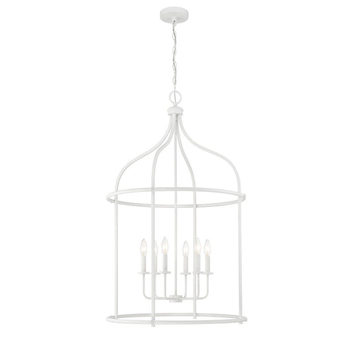 Brookstone 6-Light Lantern Pendant in Bisque White