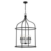 Brookstone 6-Light Lantern Pendant in Matte Black