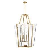 Farell 4-Light Lantern Pendant in Warm Brass