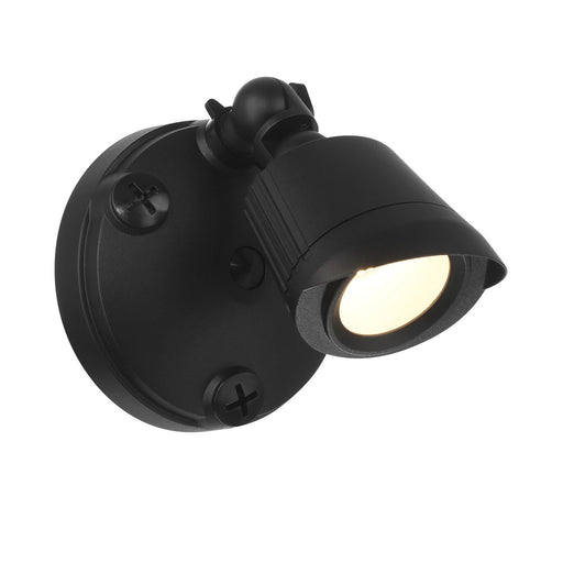 Warm White LED Single Flood Outdoor Wall Sconce in Black