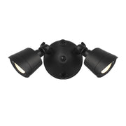 Warm White LED Double Flood Outdoor Wall Sconce in Black