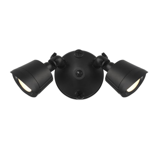 Warm White LED Double Flood Outdoor Wall Sconce in Black
