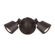 Warm White LED Double Flood Outdoor Wall Sconce in Bronze