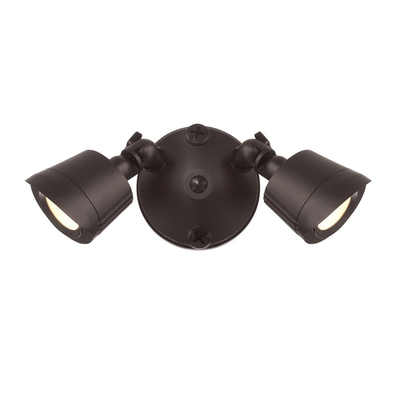 Warm White LED Double Flood Outdoor Wall Sconce in Bronze