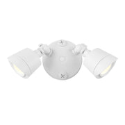 Warm White LED Double Flood Outdoor Wall Sconce in White