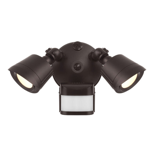 Warm White LED Motion Sensor Double Flood Outdoor Wall Sconce in Bronze