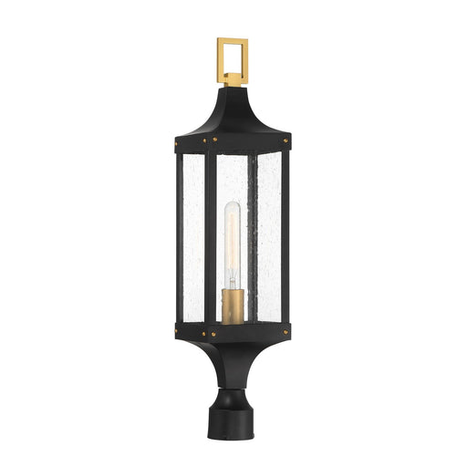 Glendale Outdoor Post Light in Matte Black and Weathered Brushed Brass