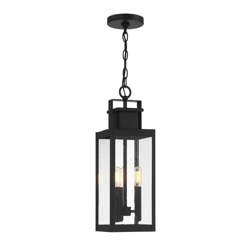Ascott 3-Light Outdoor Lantern Pendant in Matte Black