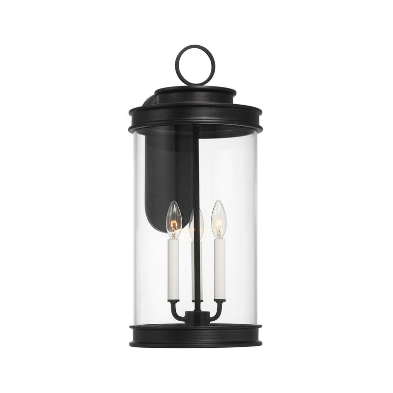 Englewood Large 3-Light Outdoor Wall Lantern in Matte Black