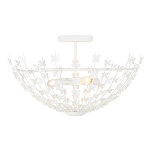 Birch 3-Light Semi-Flush Mount in Bisque White