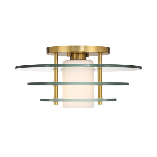 Newell Semi-Flush Mount in Warm Brass