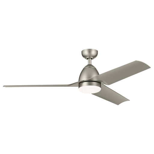 Fit 54" Outdoor Ceiling Fan with Light in Painted Brushed Nickel