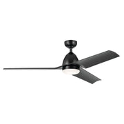 Fit 54" Outdoor Ceiling Fan with Light in Satin Black