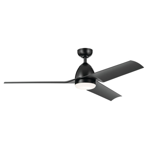 Fit 54" Outdoor Ceiling Fan with Light in Satin Black