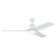Fit 54" Outdoor Ceiling Fan with Light in White