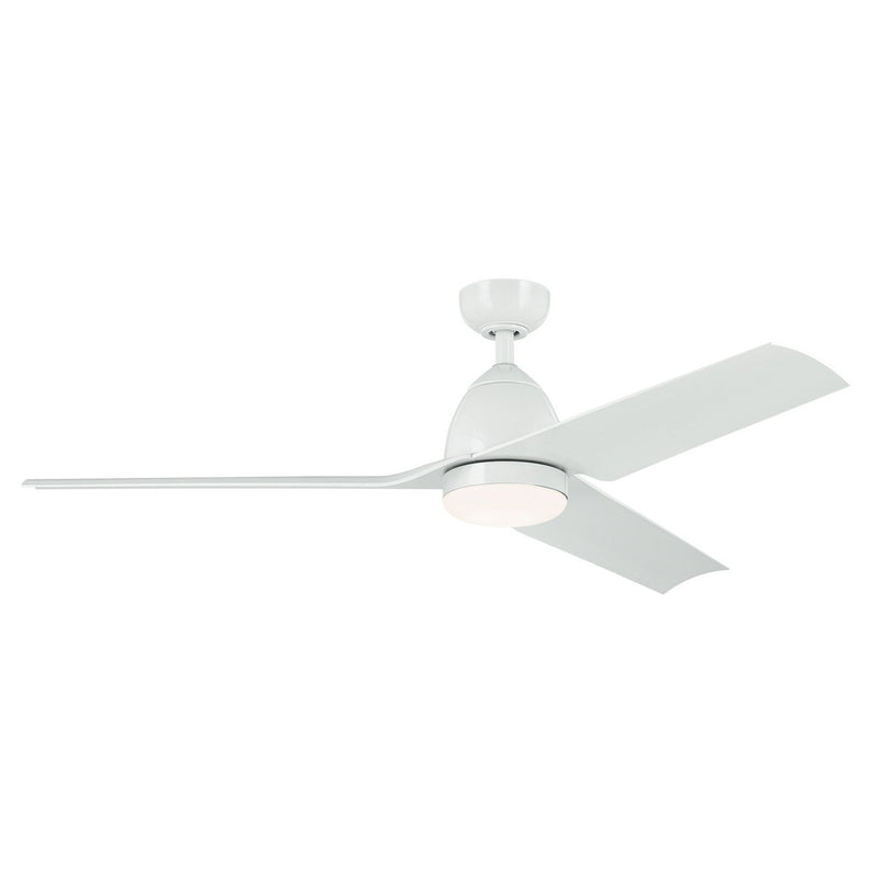 Fit 54" Outdoor Ceiling Fan with Light in White