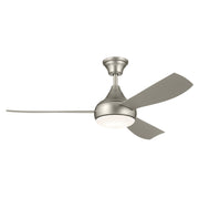Ample 54" Outdoor Ceiling Fan with Light in Brushed Nickel