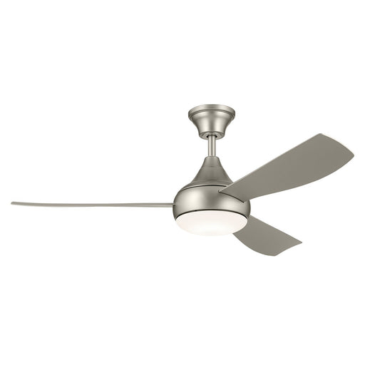 Ample 54" Outdoor Ceiling Fan with Light in Brushed Nickel
