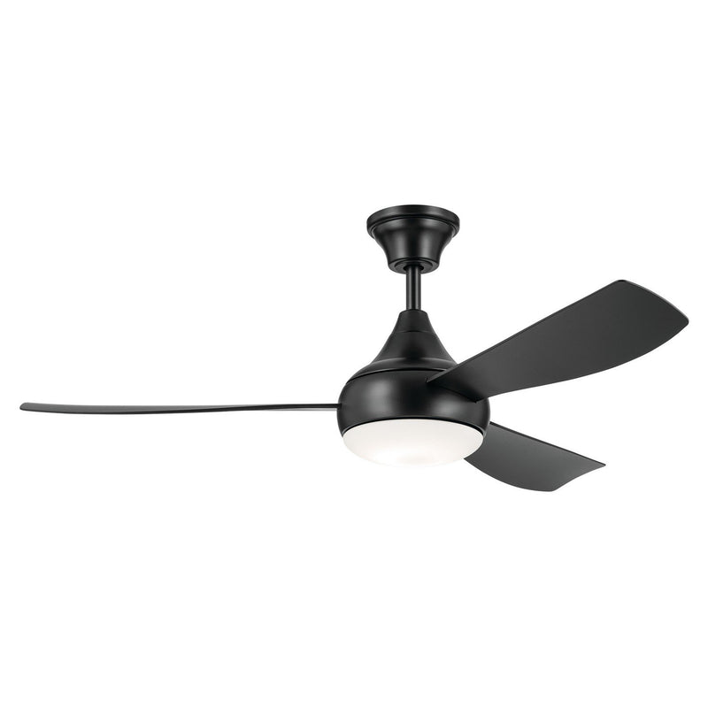 Ample 54" Outdoor Ceiling Fan with Light in Satin Black