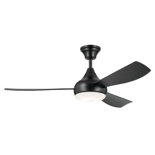 Ample 54" Outdoor Ceiling Fan with Light in Satin Black