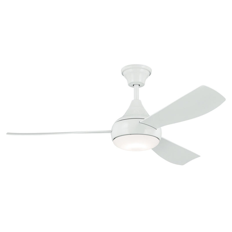 Ample 54" Outdoor Ceiling Fan with Light in White