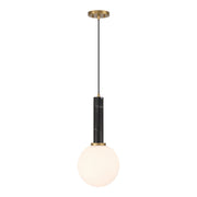 Callaway Pendant in Black Marble with Warm Brass