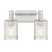 Concord 2-Light Bath Vanity Light in Silver and Polished Nickel