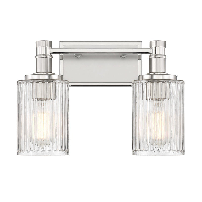 Concord 2-Light Bath Vanity Light in Silver and Polished Nickel