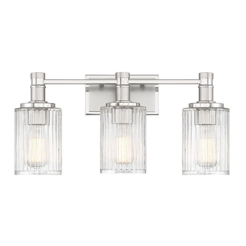 Concord 3-Light Bath Vanity Light in Silver and Polished Nickel