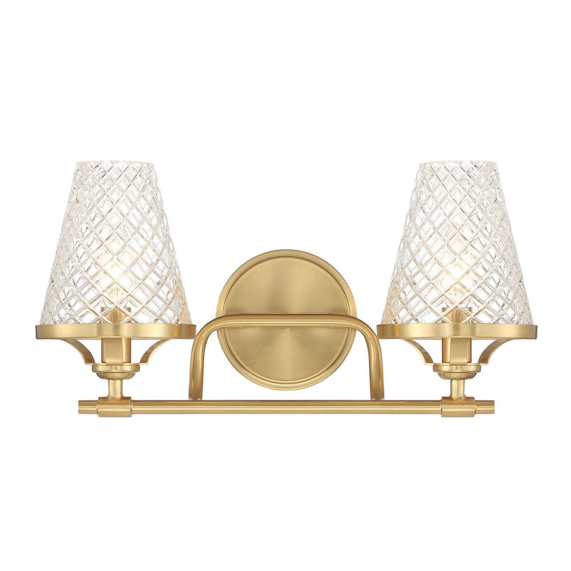 Candler 2-Light Bath Vanity Light in Warm Brass