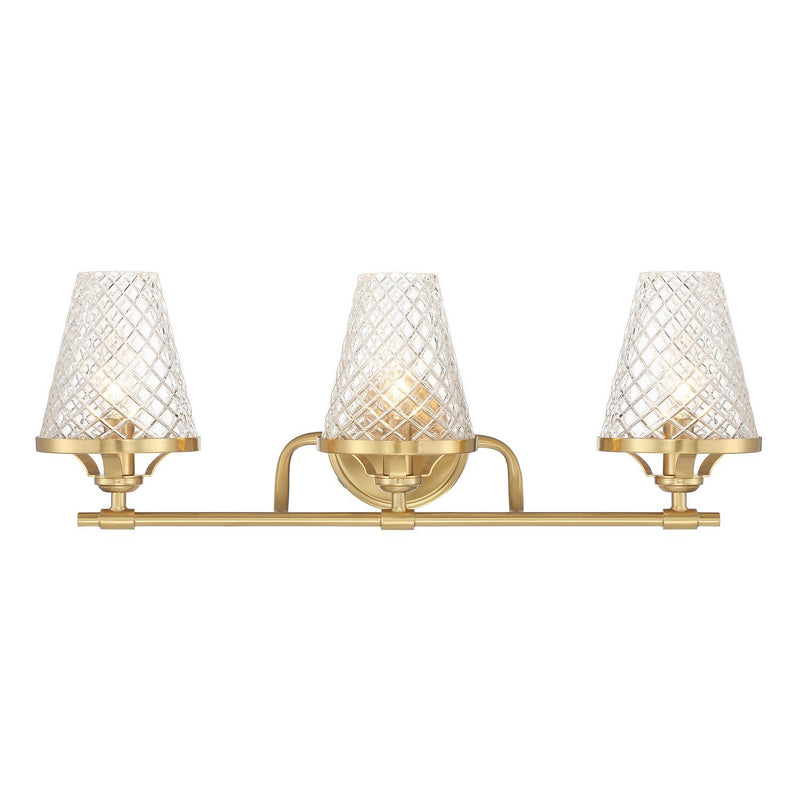 Candler 3-Light Bath Vanity Light in Warm Brass