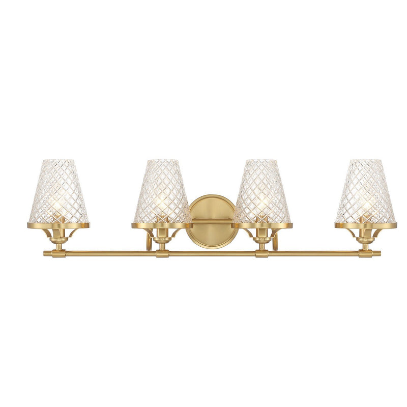 Candler 4-Light Bath Vanity Light in Warm Brass