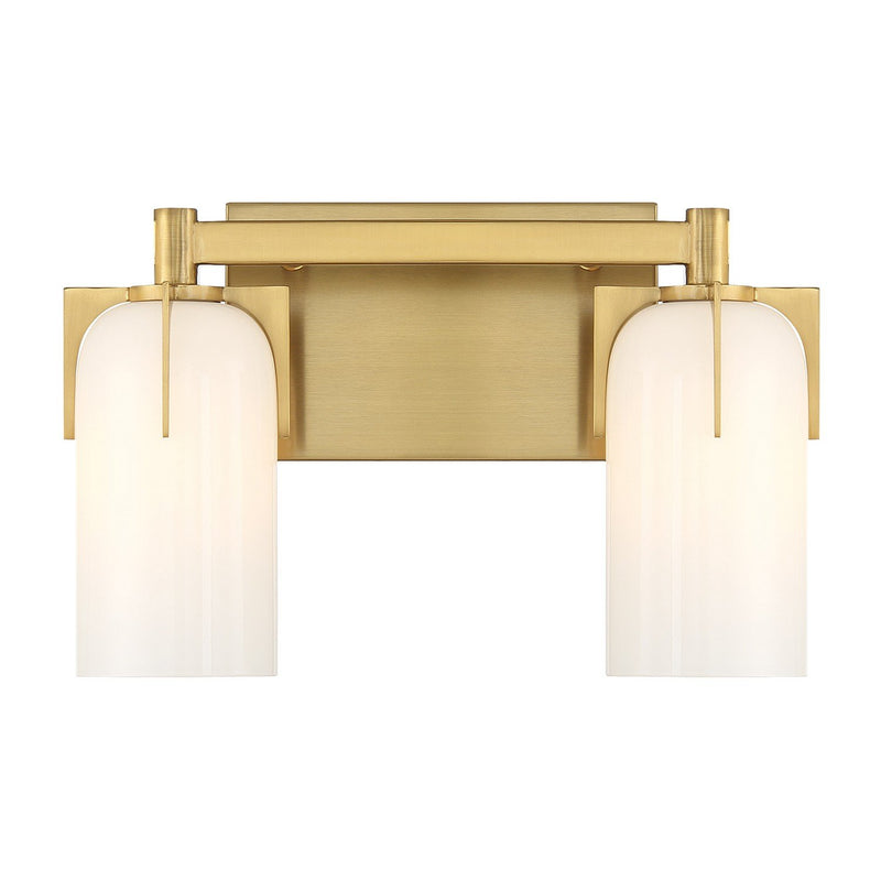 Caldwell 2-Light Bath Vanity Light in Warm Brass