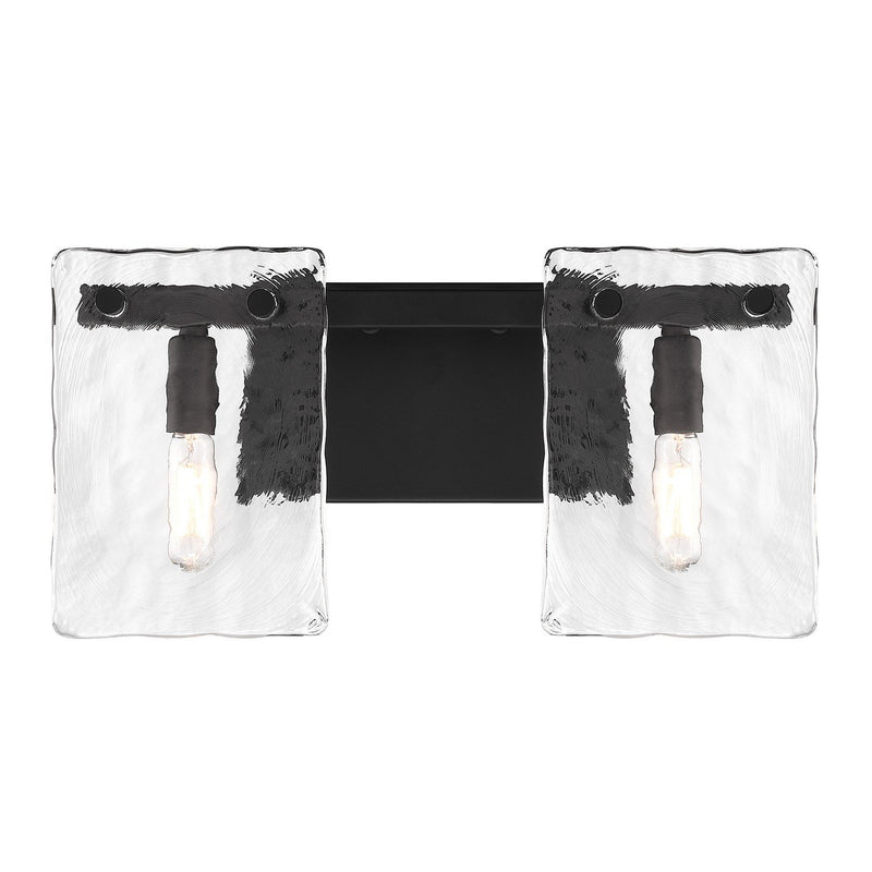Genry 2-Light Bath Vanity Light in Matte Black
