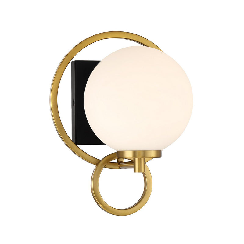 Alhambra Wall Sconce in Matte Black with Warm Brass