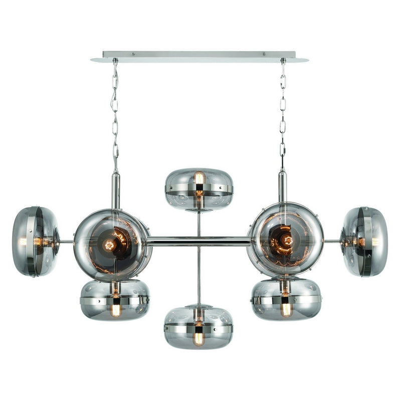 Nottingham 10-Light 54" Linear Chandelier in Polished Nickel