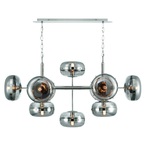 Nottingham 10-Light 54" Linear Chandelier in Polished Nickel