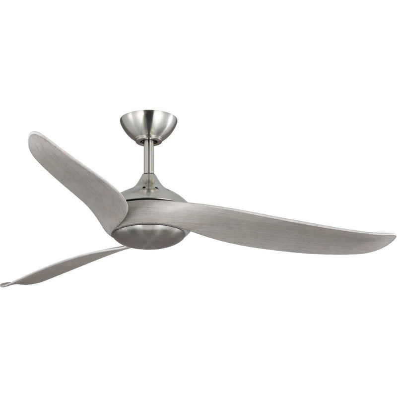 Conte 52" Outdoor Ceiling Fan with Light in Brushed Nickel