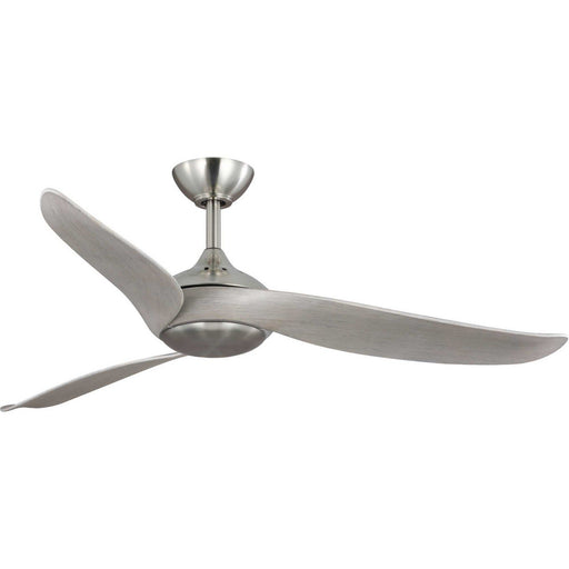 Conte 52" Outdoor Ceiling Fan with Light in Brushed Nickel