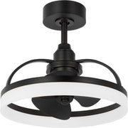 Shear 19.75" Outdoor Ceiling Fan with Light in Matte Black