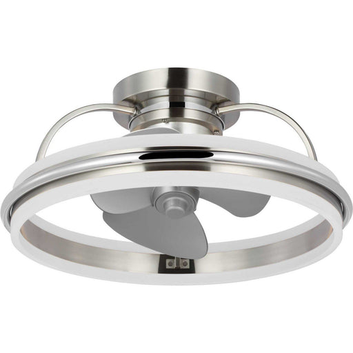 Burnett 21" Outdoor Ceiling Fan with Light in Brushed Nickel