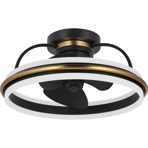 Burnett 21" Outdoor Ceiling Fan with Light in Matte Black