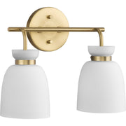 Lexie 2-Light Bath Vanity Light in Brushed Gold