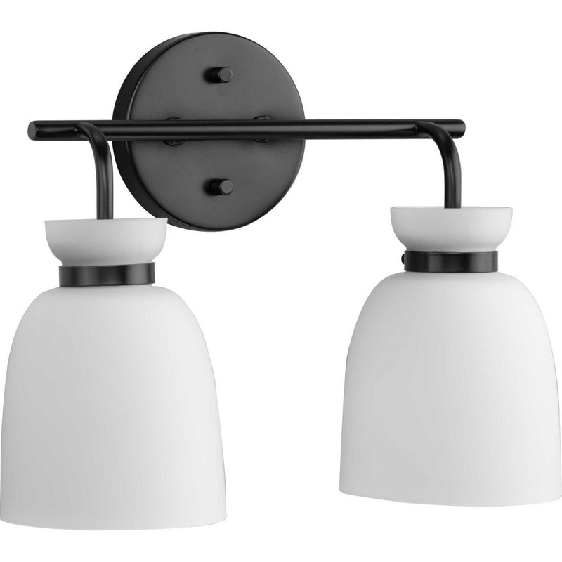 Lexie 2-Light Bath Vanity Light in Matte Black