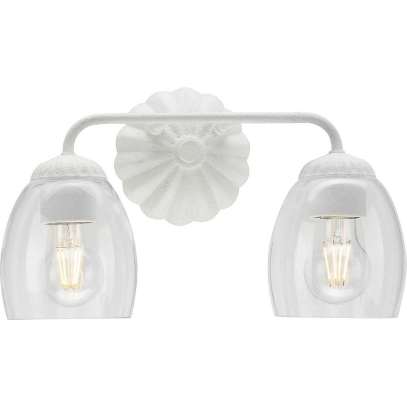 Quillan 2-Light Bath Vanity Light in White Plaster