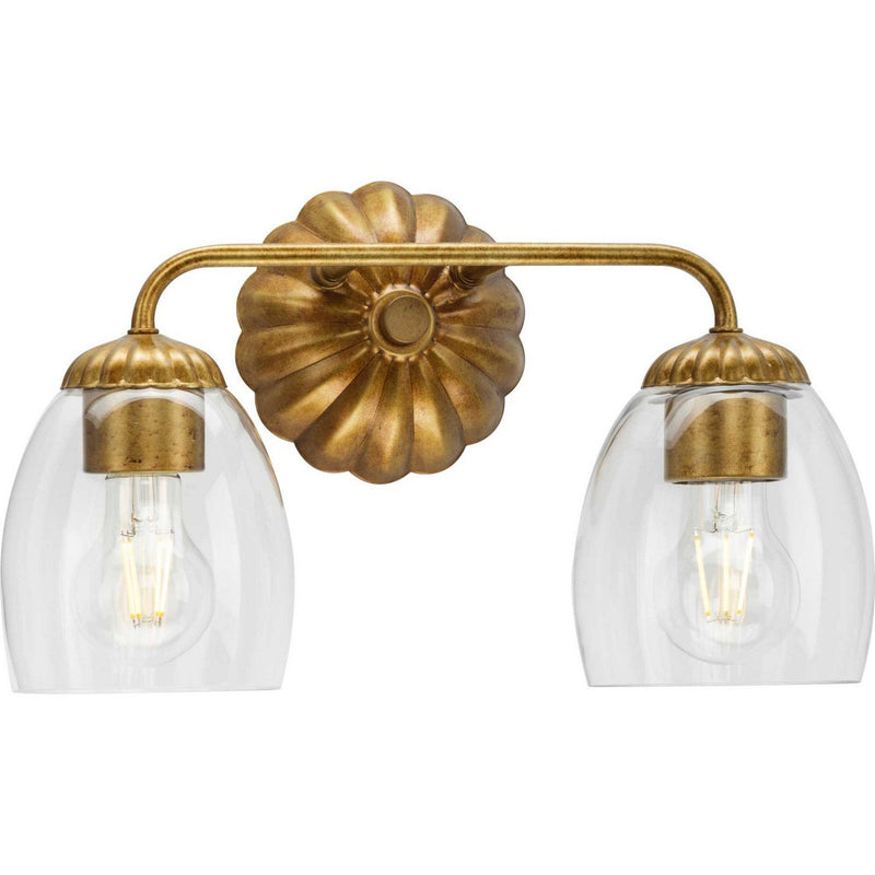 Quillan 2-Light Bath Vanity Light in Gold Ombre